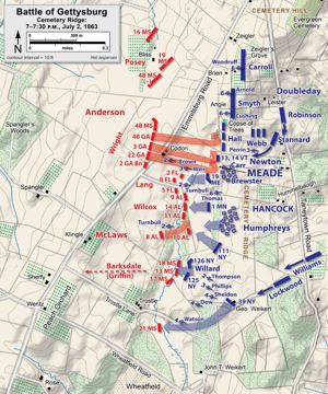 Jespersen map: Day2 Cemetery Ridge