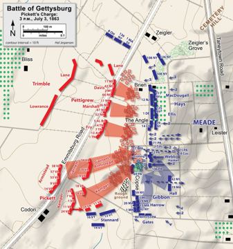 Jespersen map: Pickett Charge detail