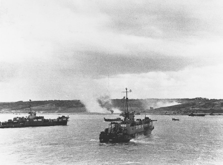 Infantry landing craft at Omaha