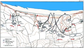 Reference map (not georeferenced): Evening of D-Day