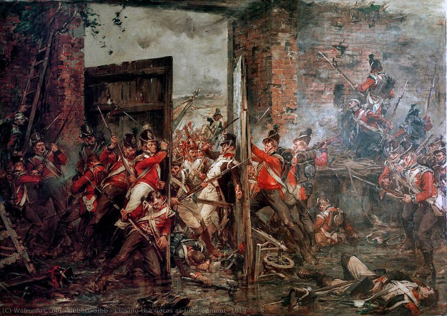 "Closing the Gates at Hougoumont" (Gibb)