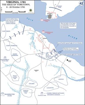 West Point map: Siege of Yorktown, 6–20 Oct 1781